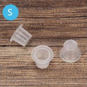 100Pcs Plastic Tattoo Ink Cups For Permanent Tattoo Makeup Eyebrow Makeup Pigment Container Caps Disposable Accessories 9MM-0